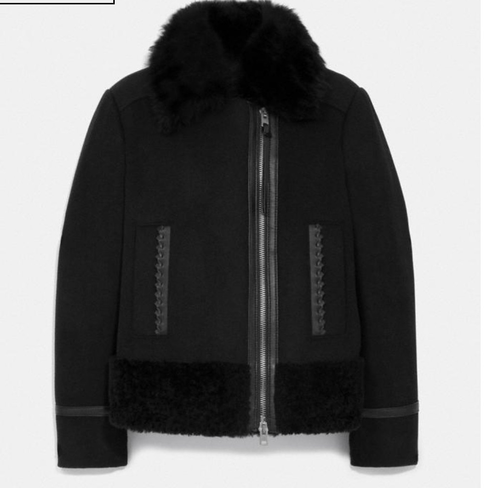 Coach wool shearling coat